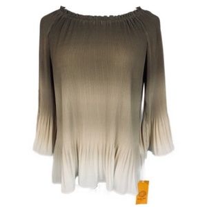 Ombre Semi Sheer Blouse Shirt